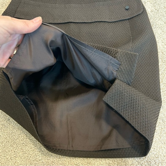 LAUREL chocolate brown textured lined pencil skirt Sz 38 business career - Picture 5 of 12